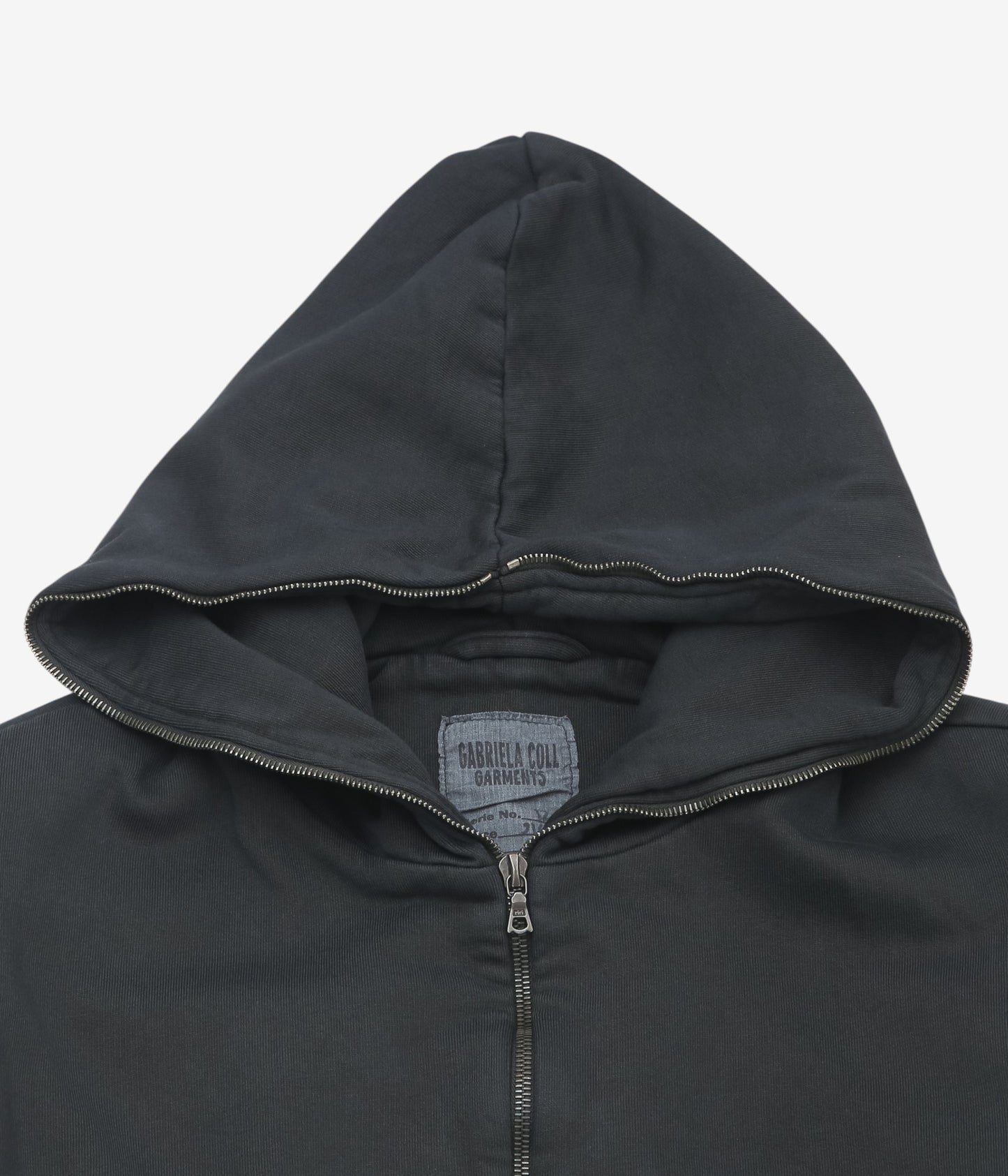 GABRIELA COLL GARMENTS ''NO.216 FLEECE HOODED ZIPPER JACKET'' (BLACK)