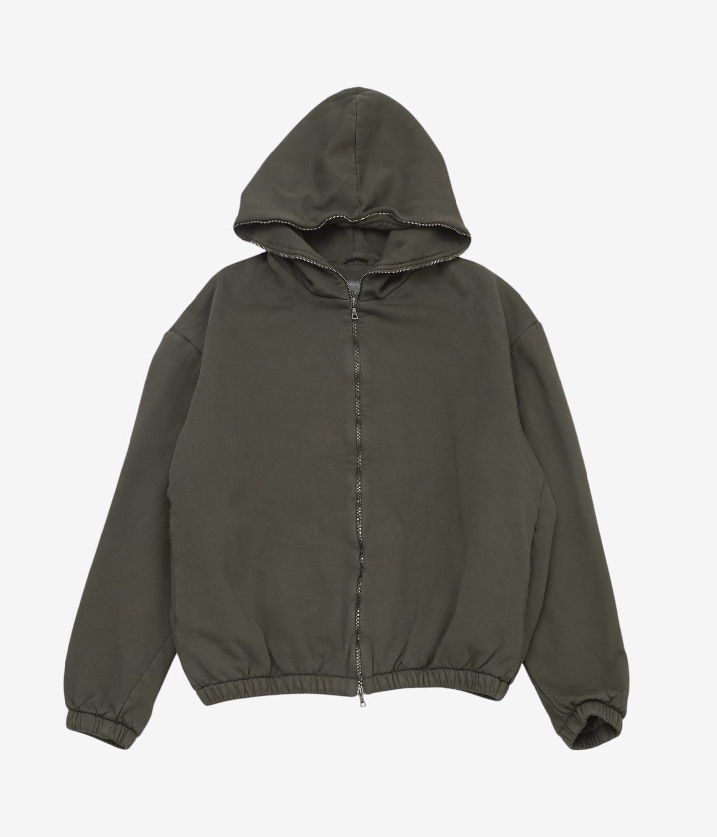 GABRIELA COLL GARMENTS ''NO.216 FLEECE HOODED ZIPPER JACKET'' (DARK GREEN)