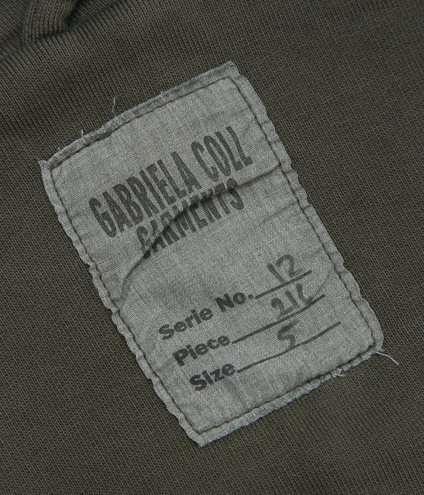 GABRIELA COLL GARMENTS ''NO.216 FLEECE HOODED ZIPPER JACKET'' (DARK GREEN)
