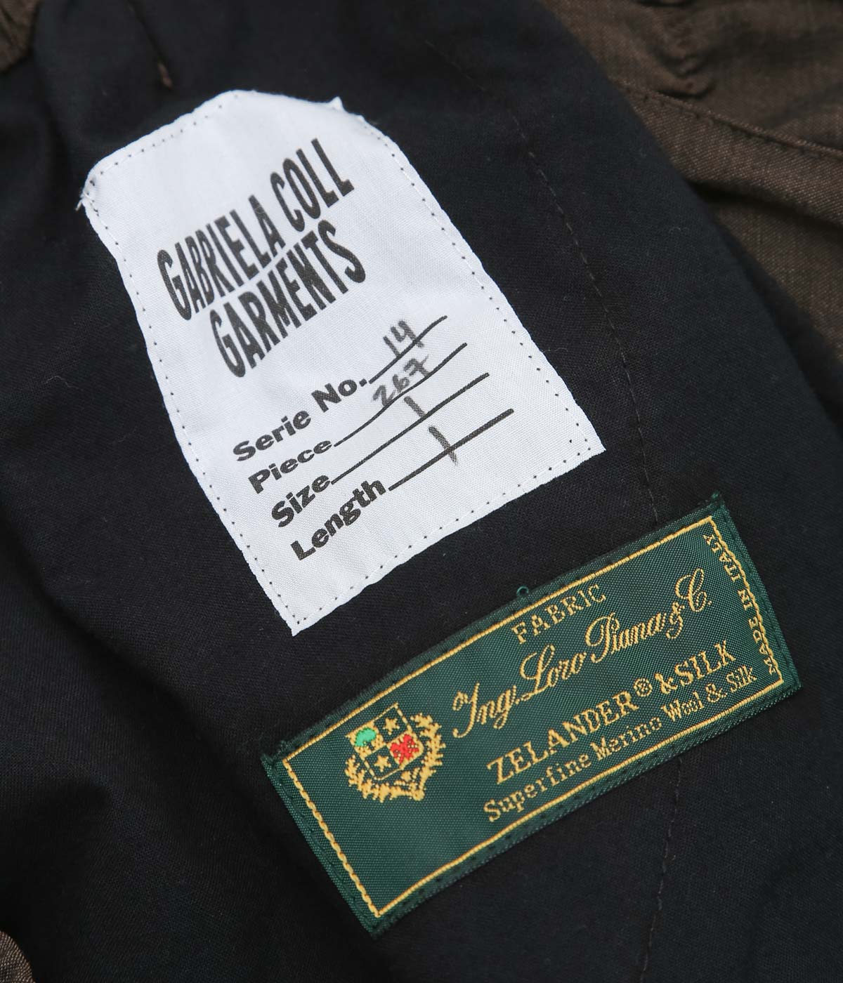 GABRIELA COLL GARMENTS ''NO.267 SUMMER WOOL DRAPED TROUSERS'' (BROWN)