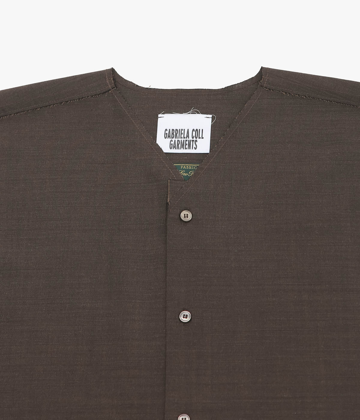 GABRIELA COLL GARMENTS ''NO.272 SUMMER WOOL SLEEVELESS SHIRT'' (BROWN)