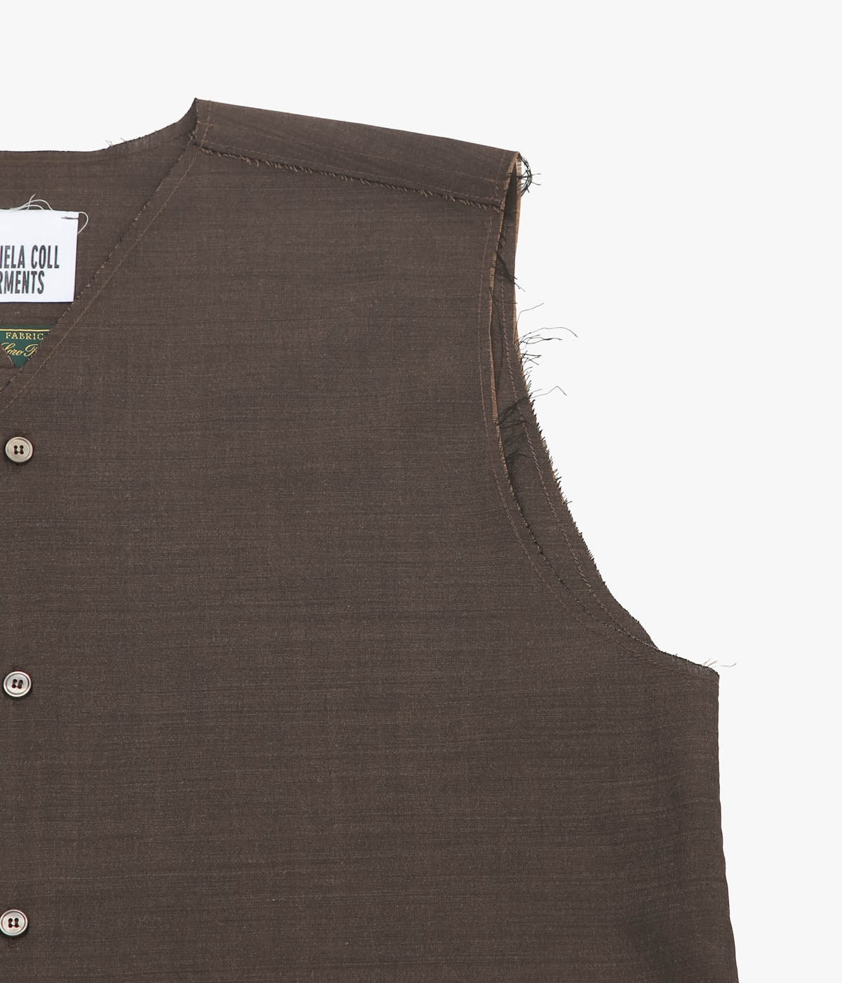 GABRIELA COLL GARMENTS ''NO.272 SUMMER WOOL SLEEVELESS SHIRT'' (BROWN)