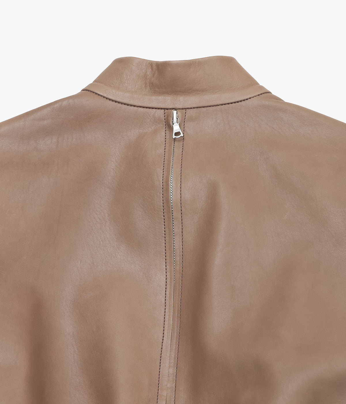 PARIS 【良品】MASAKI レザージャケット 茶色 46 ノーカラー ジャケット・アウター