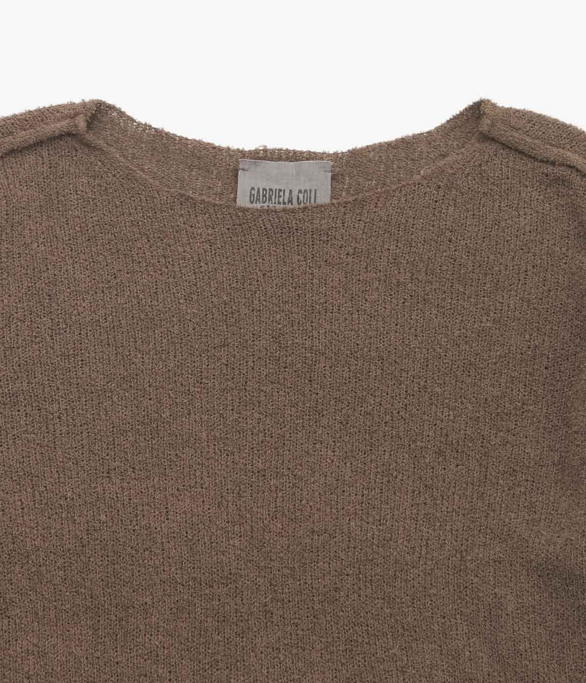 GABRIELA COLL GARMENTS ''NO.317 COTTON CASHMERE KNITTED TOP'' (BROWN)