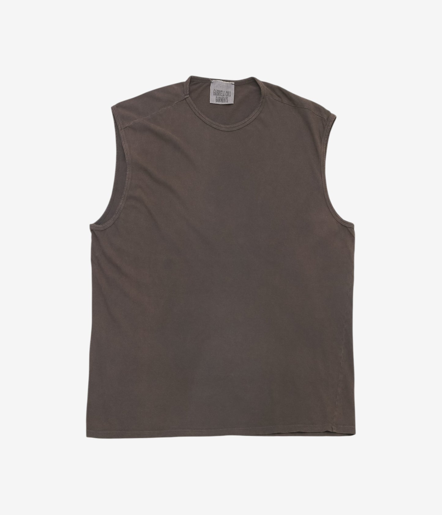 GABRIELA COLL GARMENTS ''NO.33 ORGANIC COTTON SLEEVELESS T-SHIRT'' (BROWN)