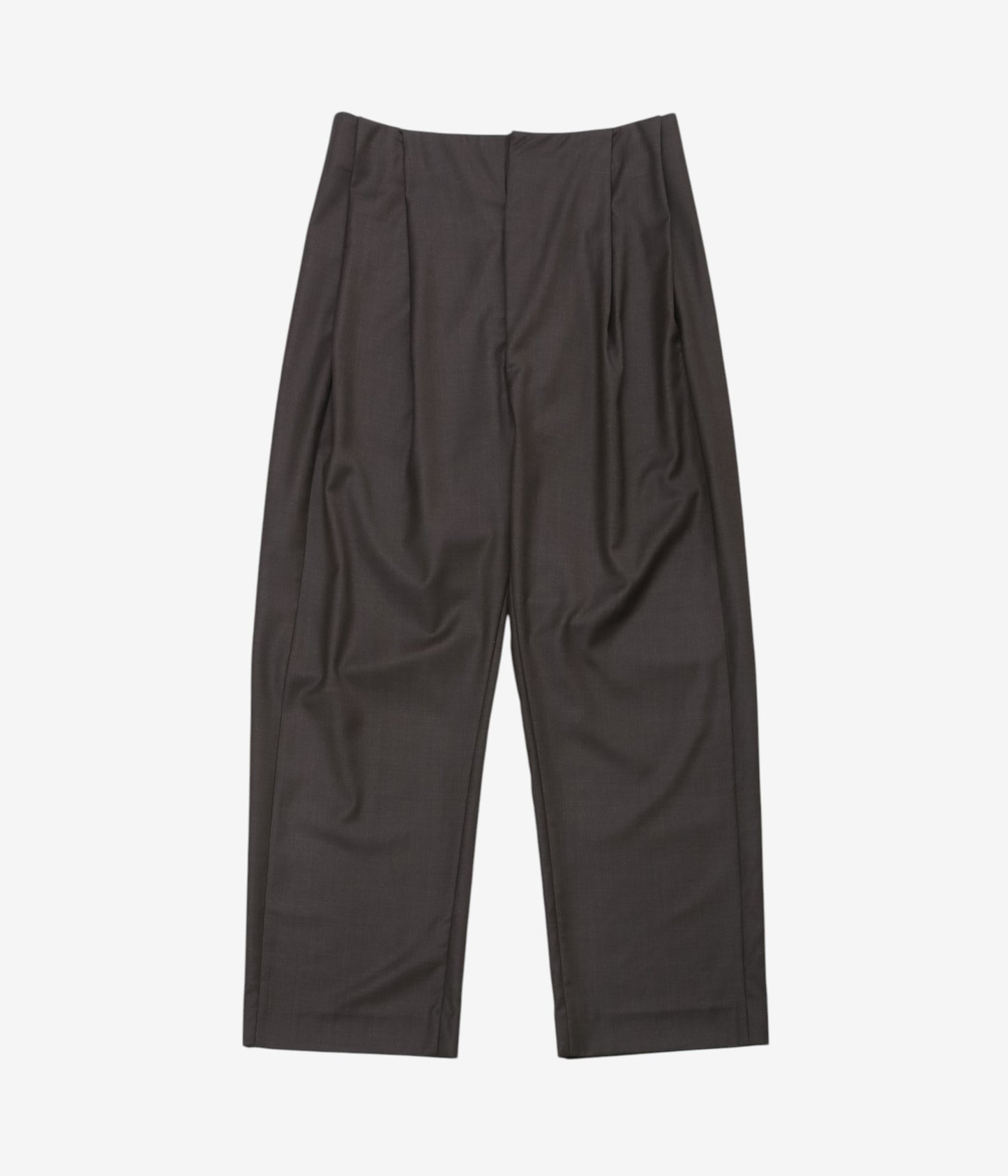 GABRIELA COLL GARMENTS ''NO.343 FINE WOOL PLEATED TROUSERS'' (BROWN)