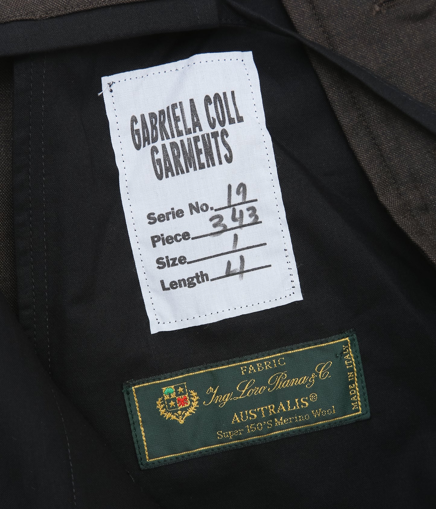 GABRIELA COLL GARMENTS ''NO.343 FINE WOOL PLEATED TROUSERS'' (BROWN)