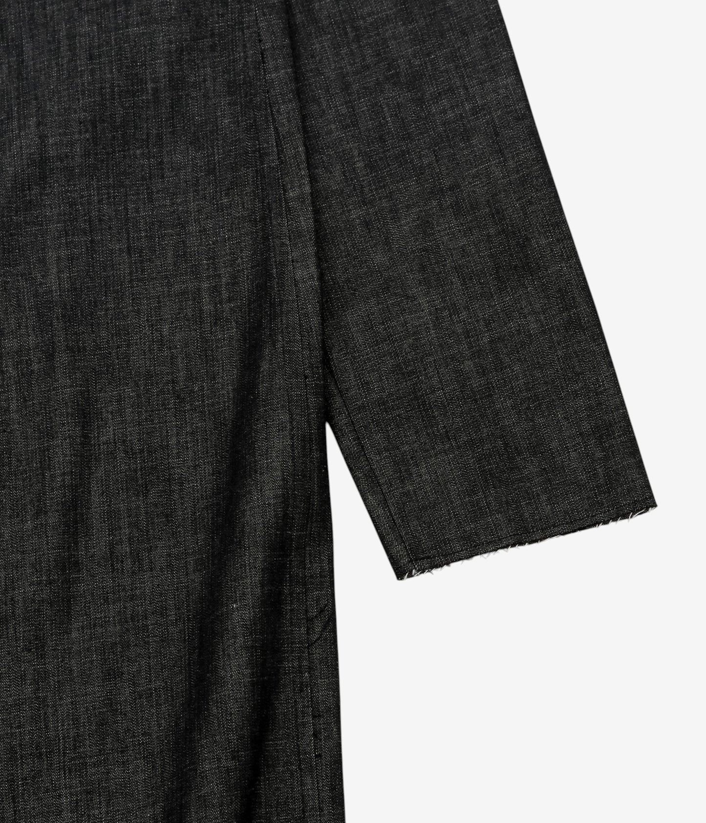 GABRIELA COLL GARMENTS ''NO.348 DENIM LONGSLEEVE SNAP DRESS'' (BLACK DENIM)