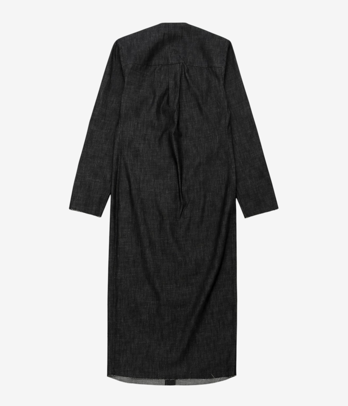 GABRIELA COLL GARMENTS ''NO.348 DENIM LONGSLEEVE SNAP DRESS'' (BLACK DENIM)