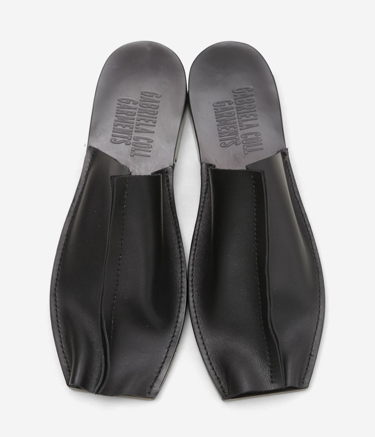 GABRIELA COLL GARMENTS ''NO.7 LEATHER OPEN TOE BABOUCHE'' (BLACK)