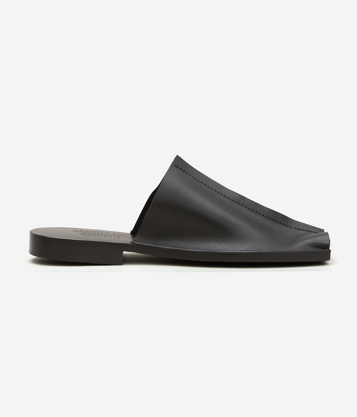 GABRIELA COLL GARMENTS ''NO.7 LEATHER OPEN TOE BABOUCHE'' (BLACK)