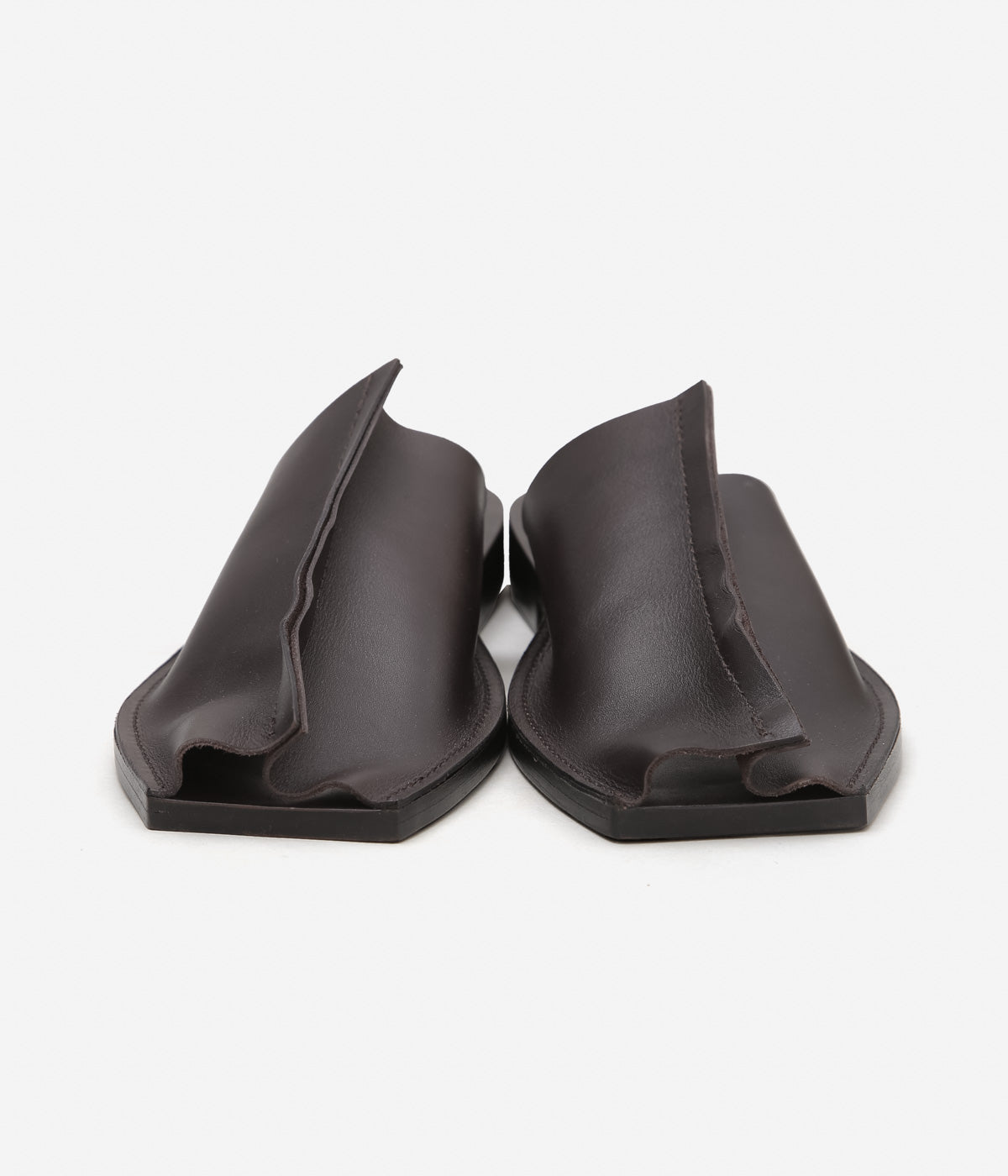 GABRIELA COLL GARMENTS ''NO.7 LEATHER OPEN TOE BABOUCHE'' (BROWN)