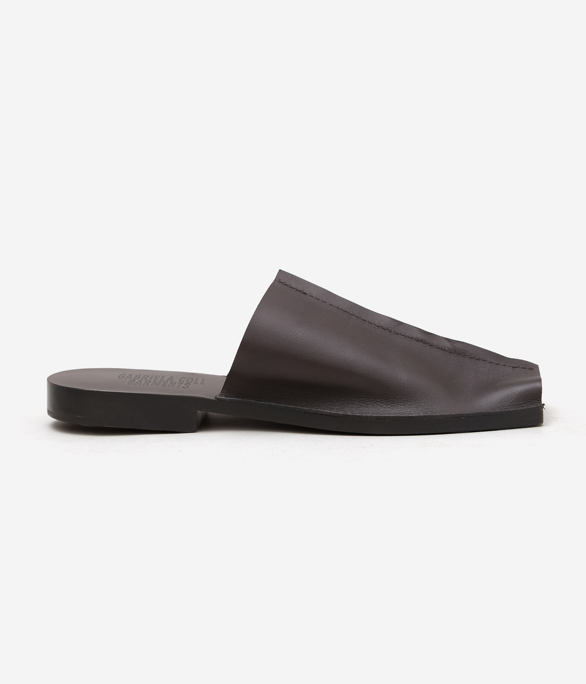 GABRIELA COLL GARMENTS ''NO.7 LEATHER OPEN TOE BABOUCHE'' (BROWN)