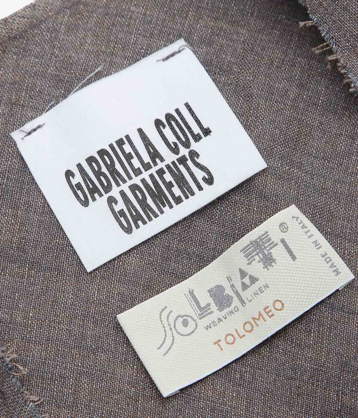 GABRIELA COLL GARMENTS ''NO.73 LINEN BIAS CUT TOP'' (BROWN)