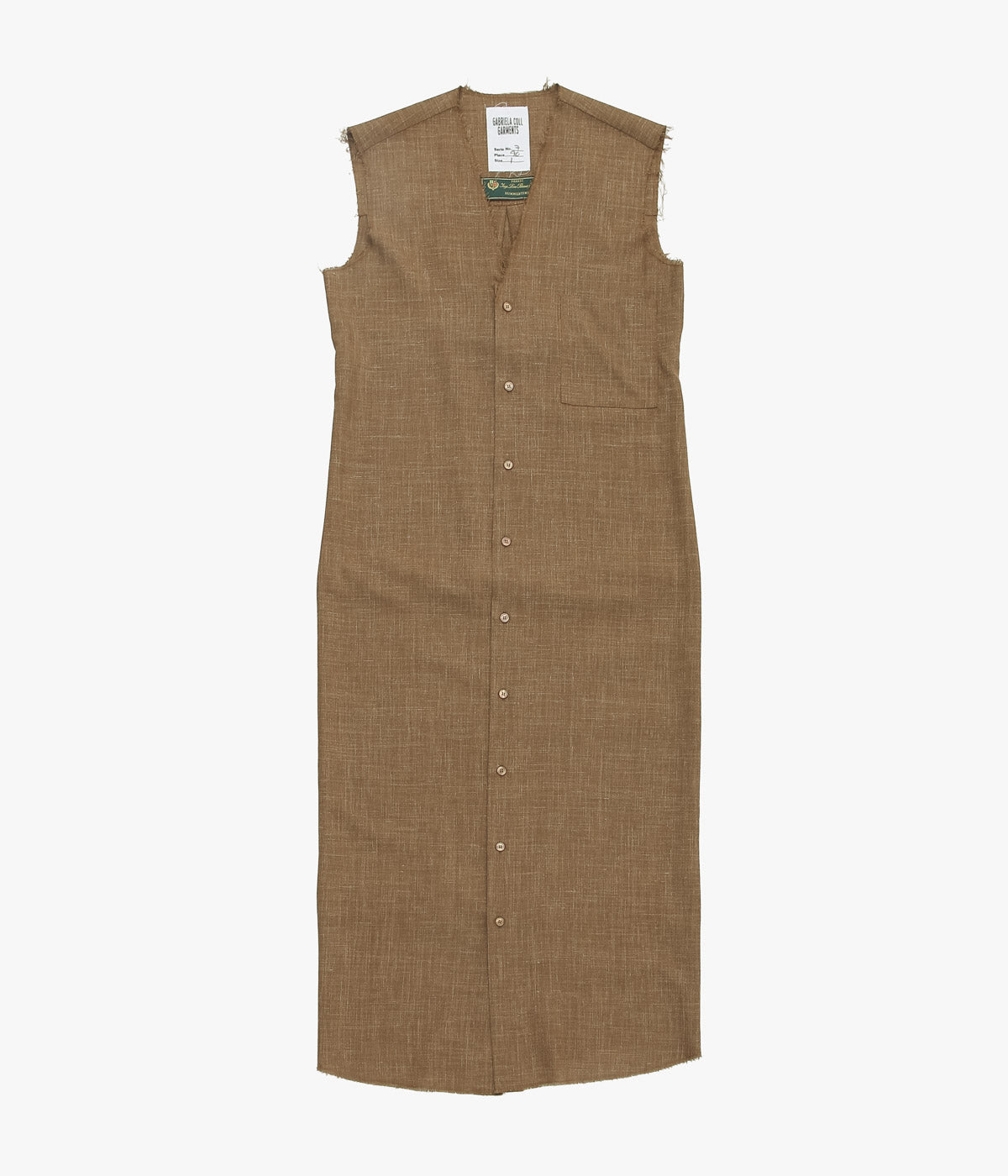 GABRIELA COLL GARMENTS ''NO.90 SUMMER WOOL SLEEVELESS DRESS'' (CAMEL)