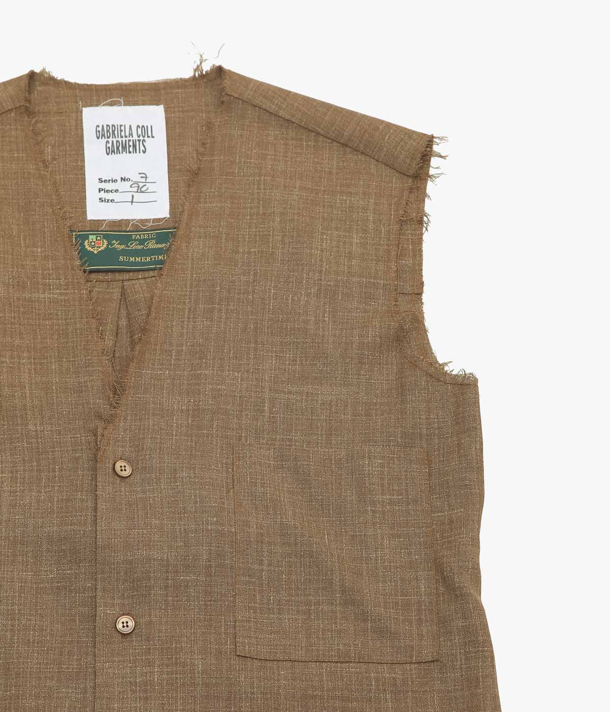 GABRIELA COLL GARMENTS ''NO.90 SUMMER WOOL SLEEVELESS DRESS'' (CAMEL)