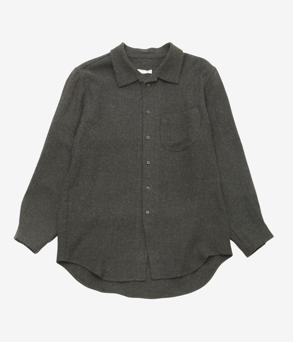 GORSCH ''BRUSHED LINEN WOOL BREATH COLLAR SHIRT'' (CHARCOAL)