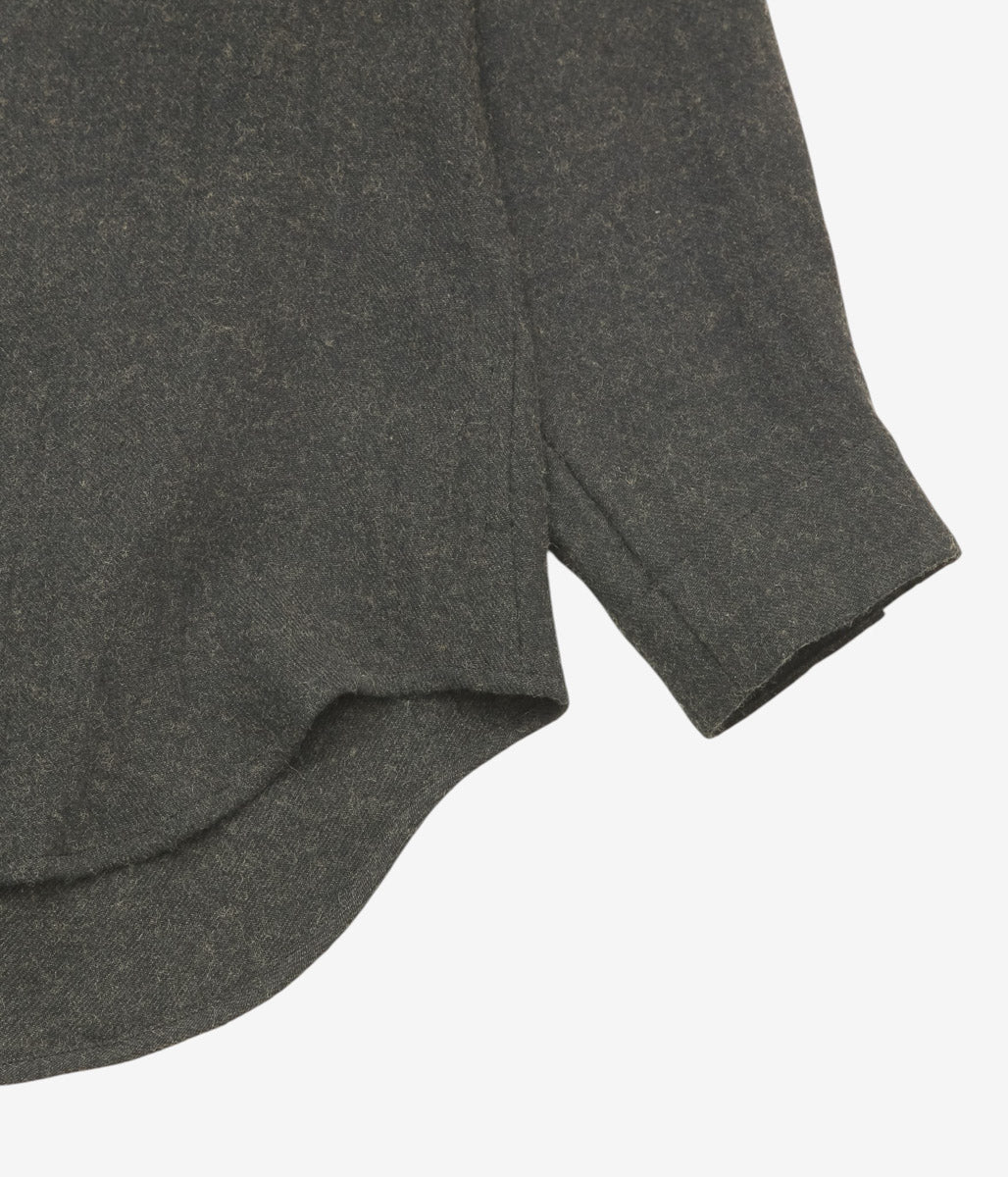 GORSCH ''BRUSHED LINEN WOOL BREATH COLLAR SHIRT'' (CHARCOAL)