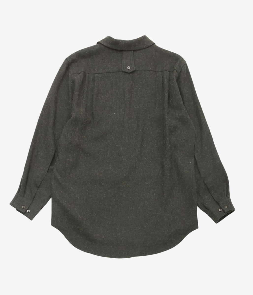 GORSCH ''BRUSHED LINEN WOOL BREATH COLLAR SHIRT'' (CHARCOAL)