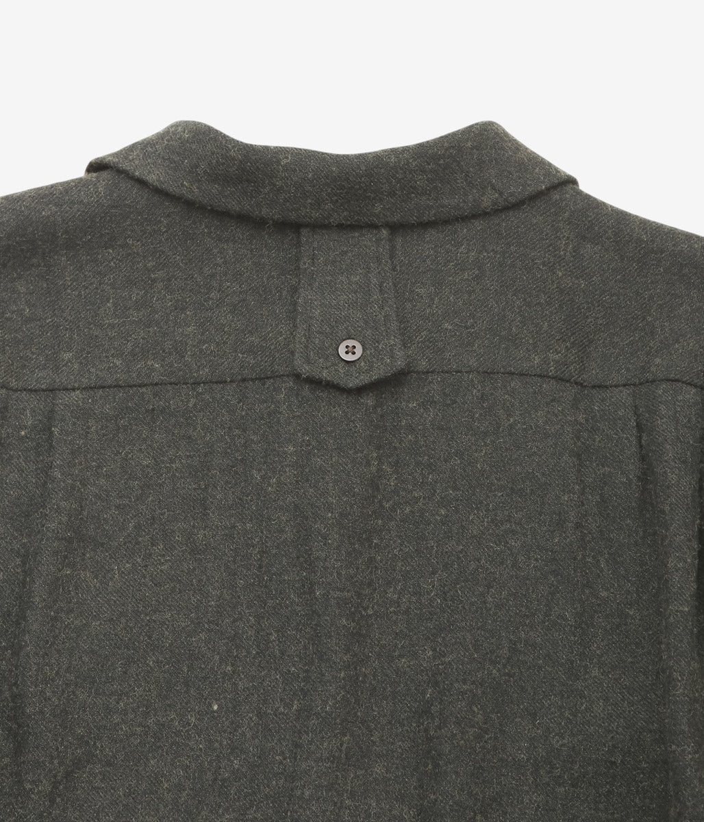 GORSCH ''BRUSHED LINEN WOOL BREATH COLLAR SHIRT'' (CHARCOAL)