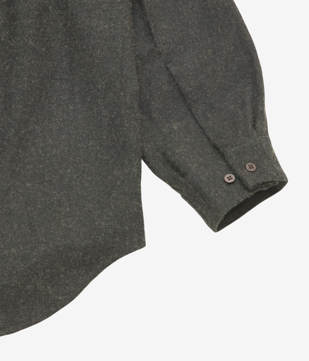 GORSCH ''BRUSHED LINEN WOOL BREATH COLLAR SHIRT'' (CHARCOAL)