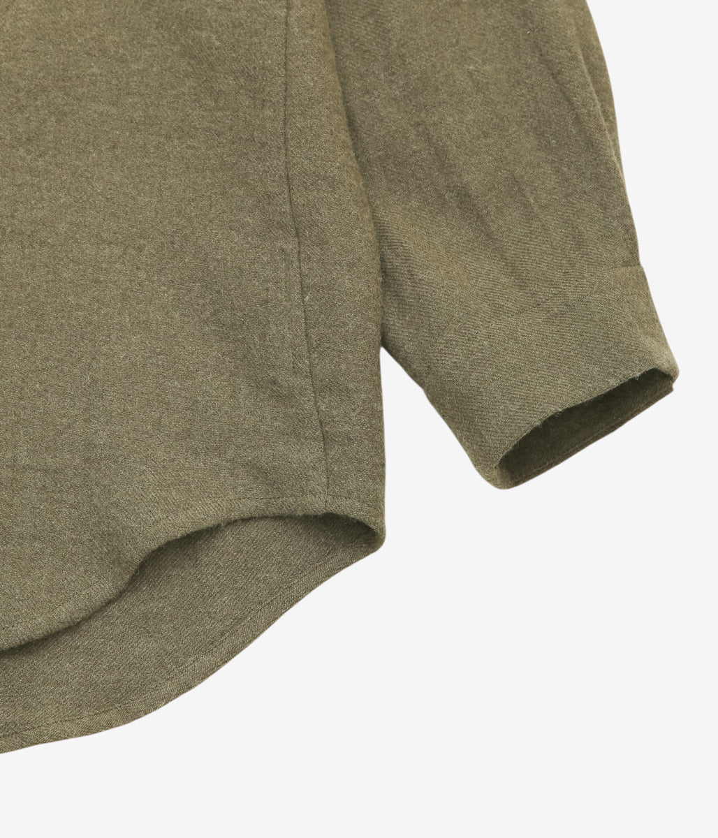 GORSCH ''BRUSHED LINEN WOOL BREATH COLLAR SHIRT'' (KHAKI)