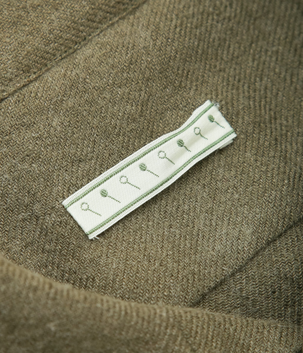 GORSCH ''BRUSHED LINEN WOOL BREATH COLLAR SHIRT'' (KHAKI)