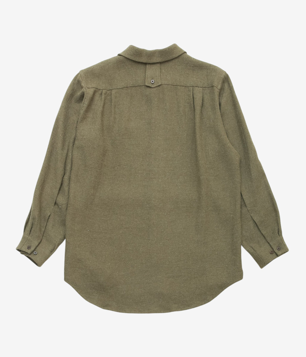 GORSCH ''BRUSHED LINEN WOOL BREATH COLLAR SHIRT'' (KHAKI)