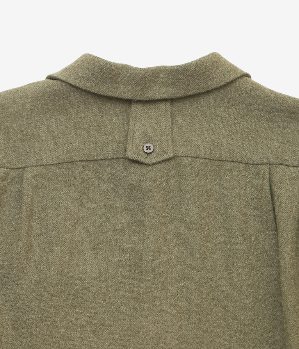 GORSCH ''BRUSHED LINEN WOOL BREATH COLLAR SHIRT'' (KHAKI)