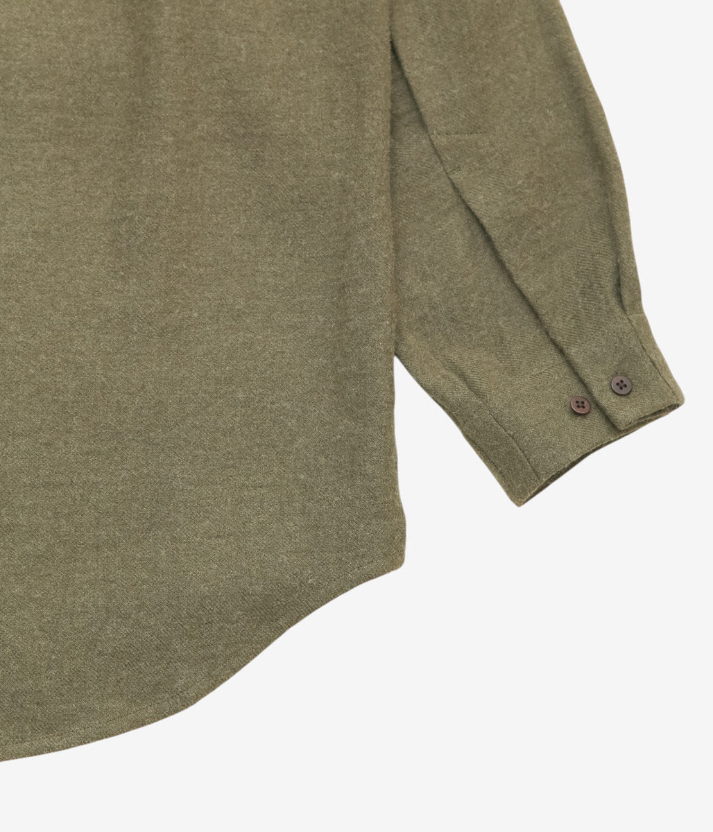 GORSCH ''BRUSHED LINEN WOOL BREATH COLLAR SHIRT'' (KHAKI)
