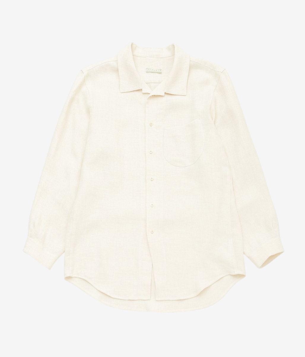 GORSCH ''BRUSHED LINEN WOOL BREATH COLLAR SHIRT'' (OFF WHITE)