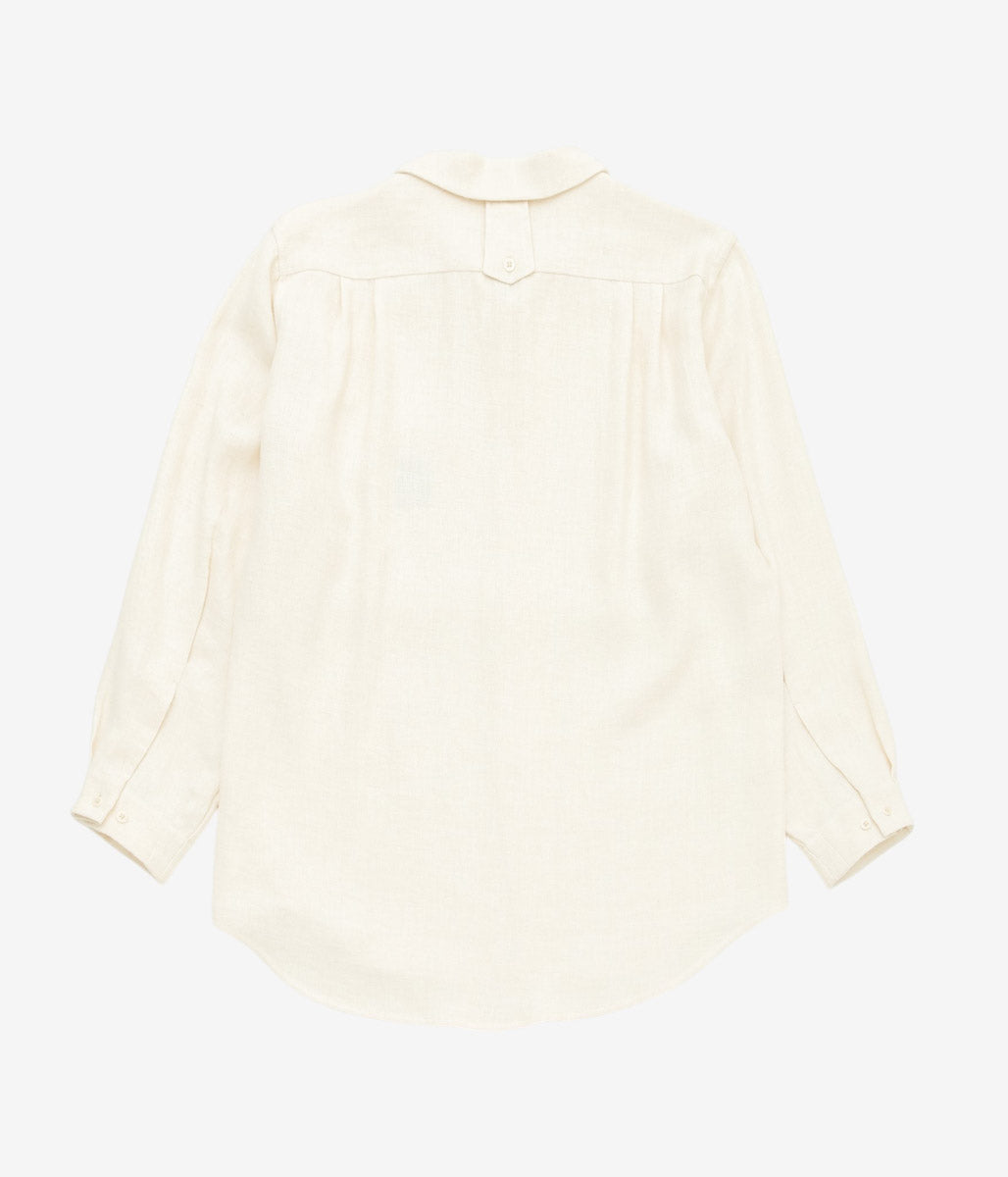 GORSCH ''BRUSHED LINEN WOOL BREATH COLLAR SHIRT'' (OFF WHITE)