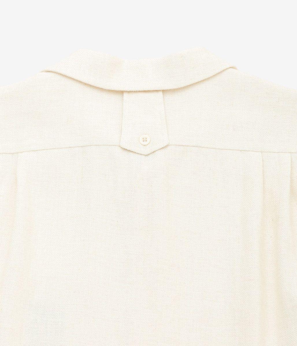 GORSCH ''BRUSHED LINEN WOOL BREATH COLLAR SHIRT'' (OFF WHITE)
