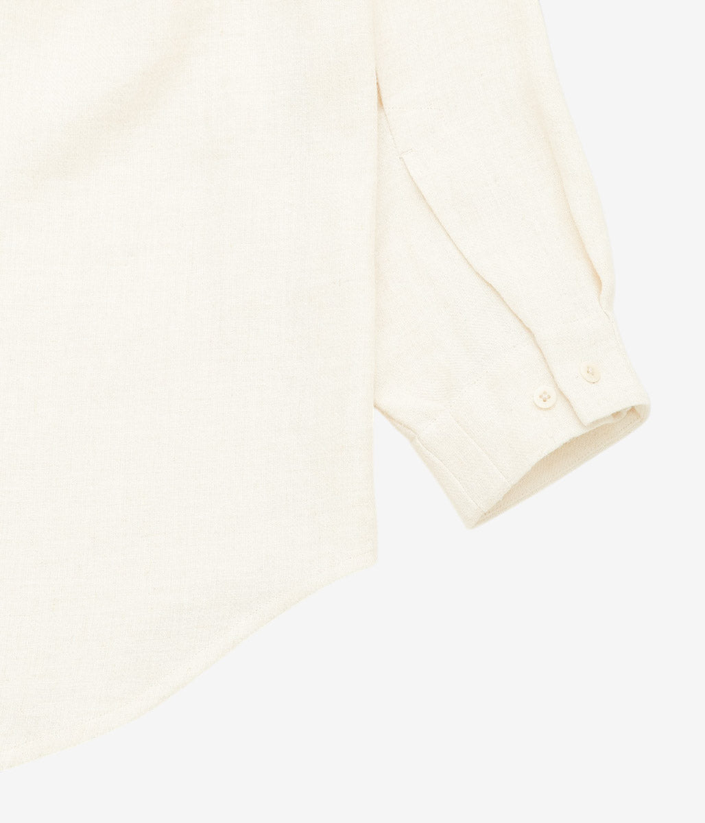 GORSCH ''BRUSHED LINEN WOOL BREATH COLLAR SHIRT'' (OFF WHITE)
