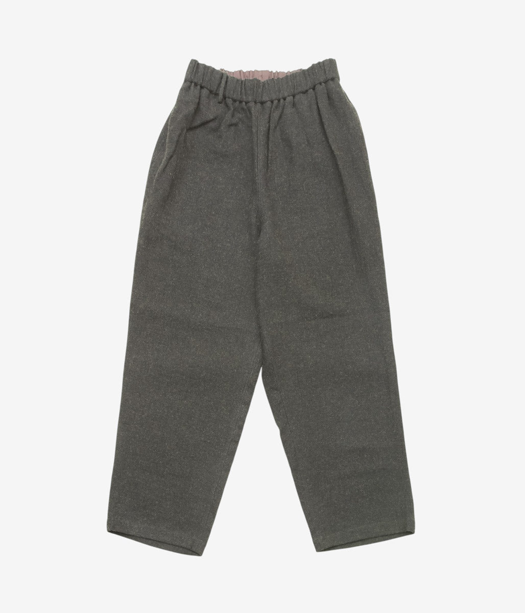 GORSCH ''BRUSHED RAMIE LINEN WOOL EASY TROUSERS'' (CHARCOAL)