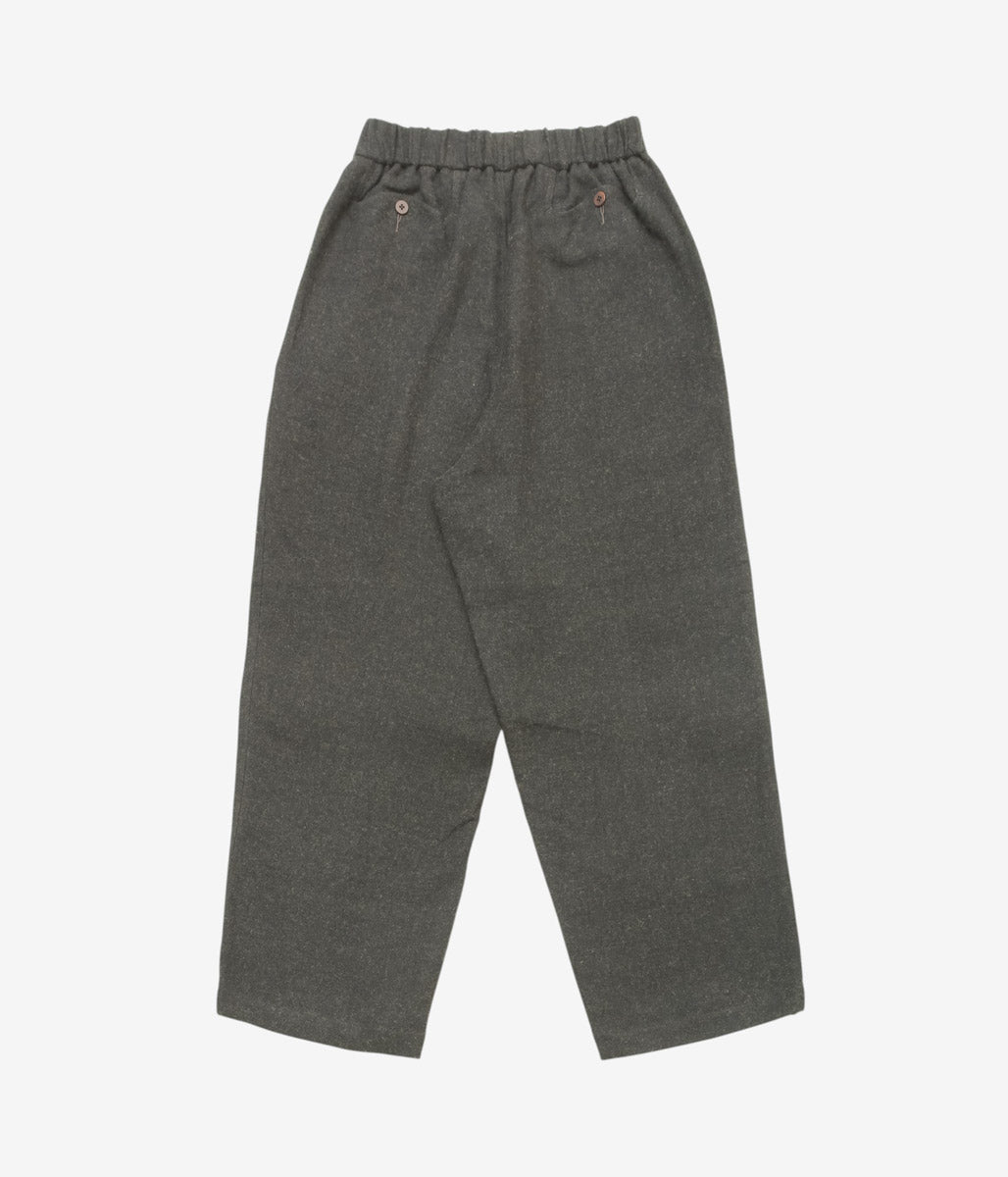 GORSCH ''BRUSHED RAMIE LINEN WOOL EASY TROUSERS'' (CHARCOAL)
