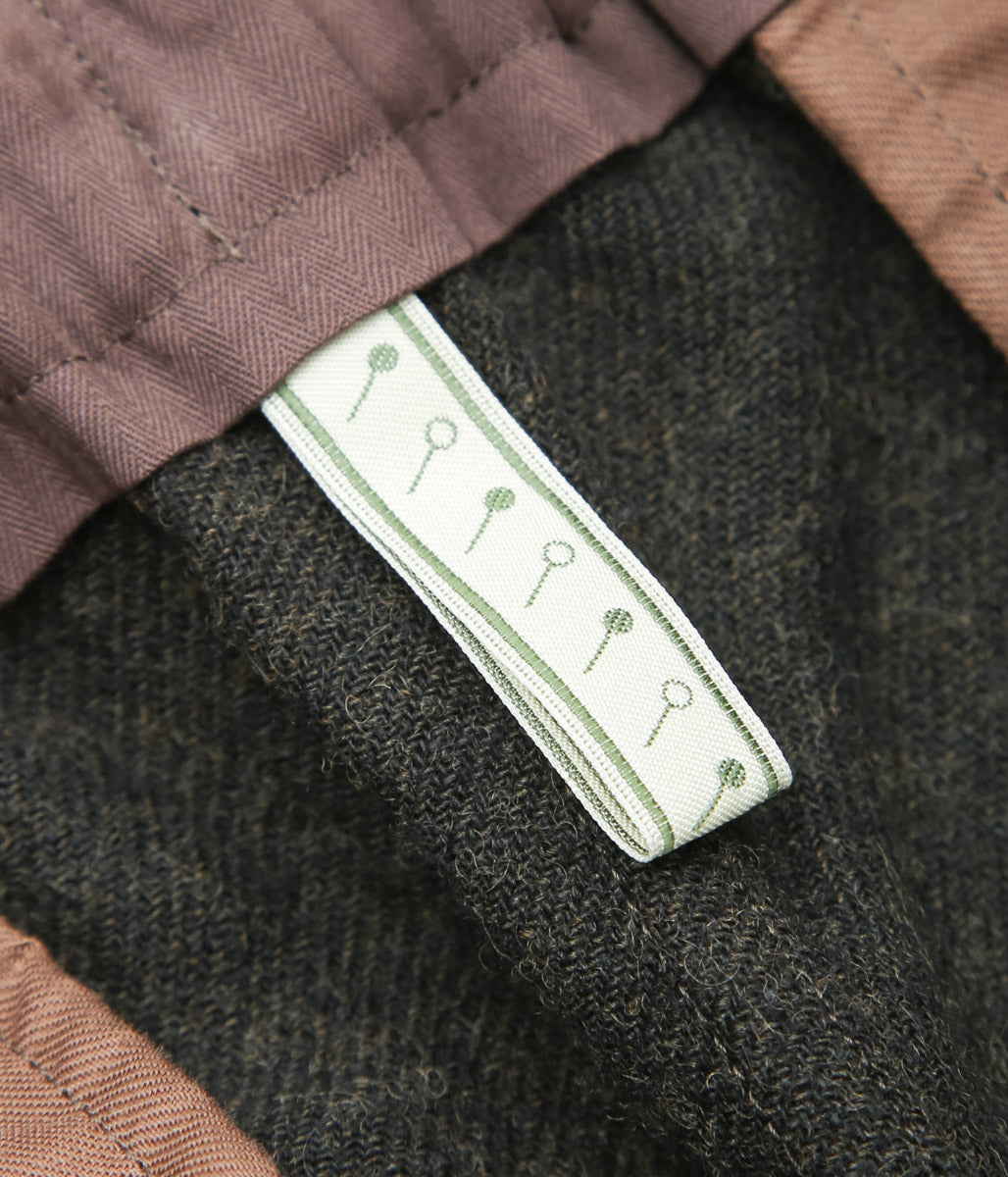 GORSCH ''BRUSHED RAMIE LINEN WOOL EASY TROUSERS'' (CHARCOAL)