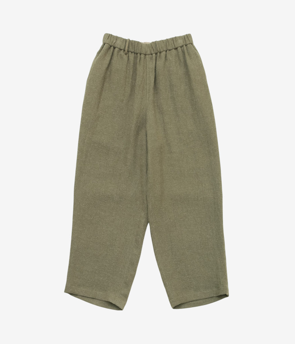 GORSCH ''BRUSHED RAMIE LINEN WOOL EASY TROUSERS'' (KHAKI)