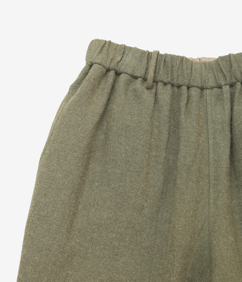 GORSCH ''BRUSHED RAMIE LINEN WOOL EASY TROUSERS'' (KHAKI)