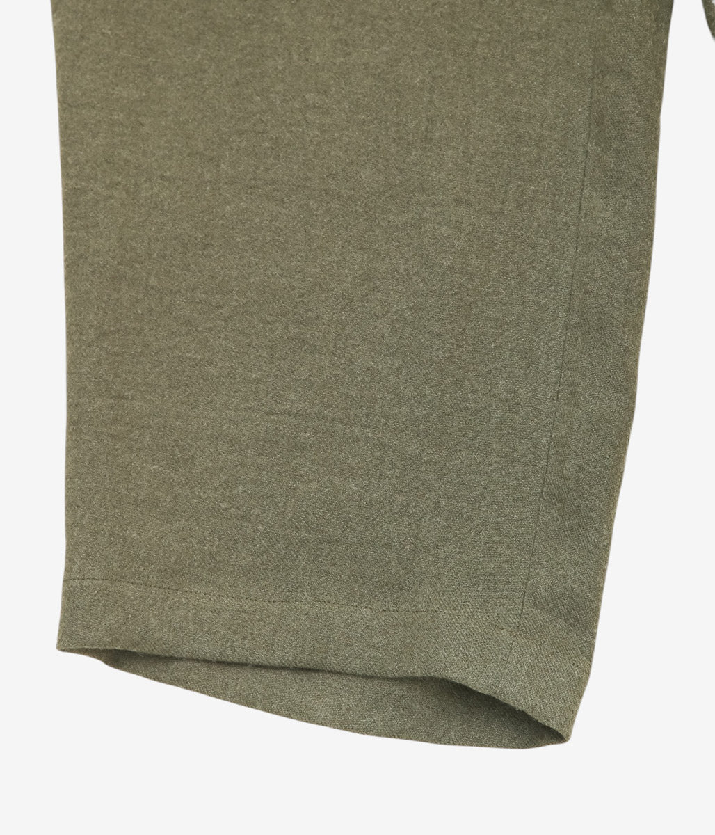GORSCH ''BRUSHED RAMIE LINEN WOOL EASY TROUSERS'' (KHAKI)
