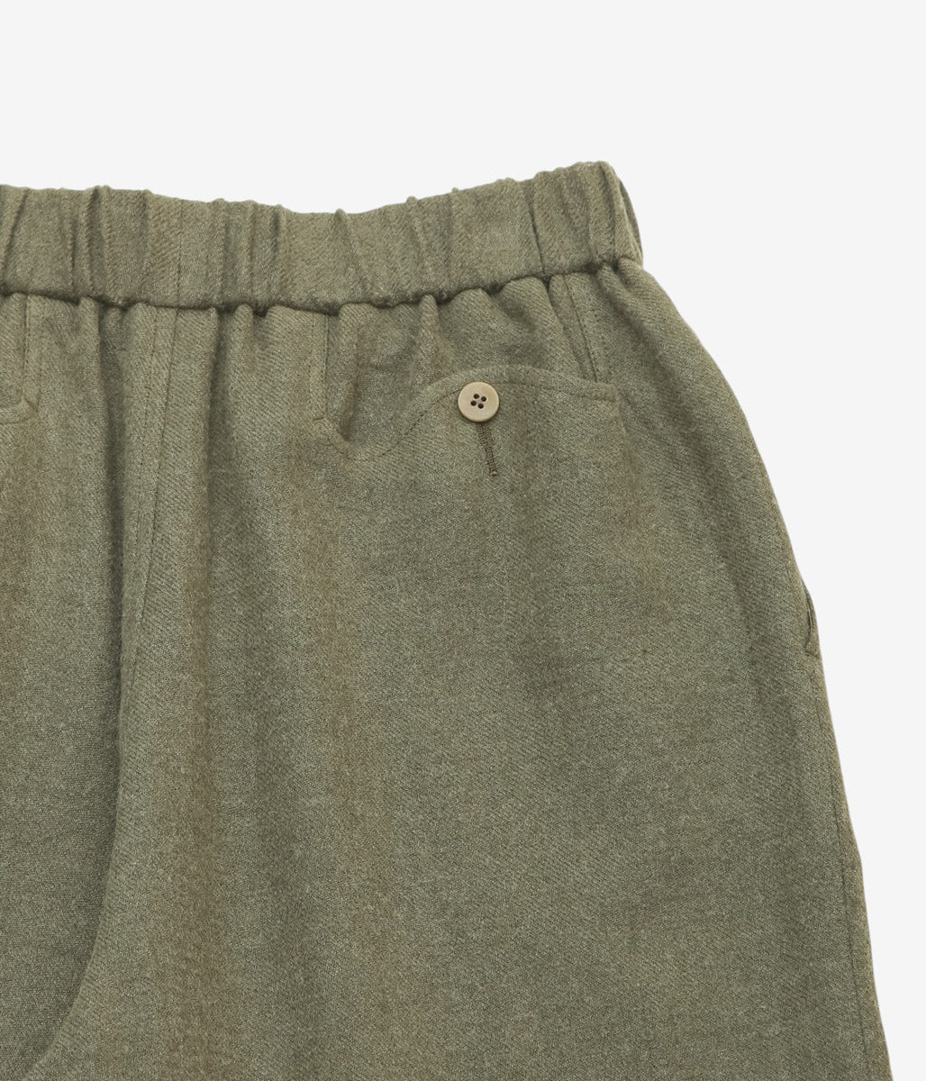 GORSCH ''BRUSHED RAMIE LINEN WOOL EASY TROUSERS'' (KHAKI)