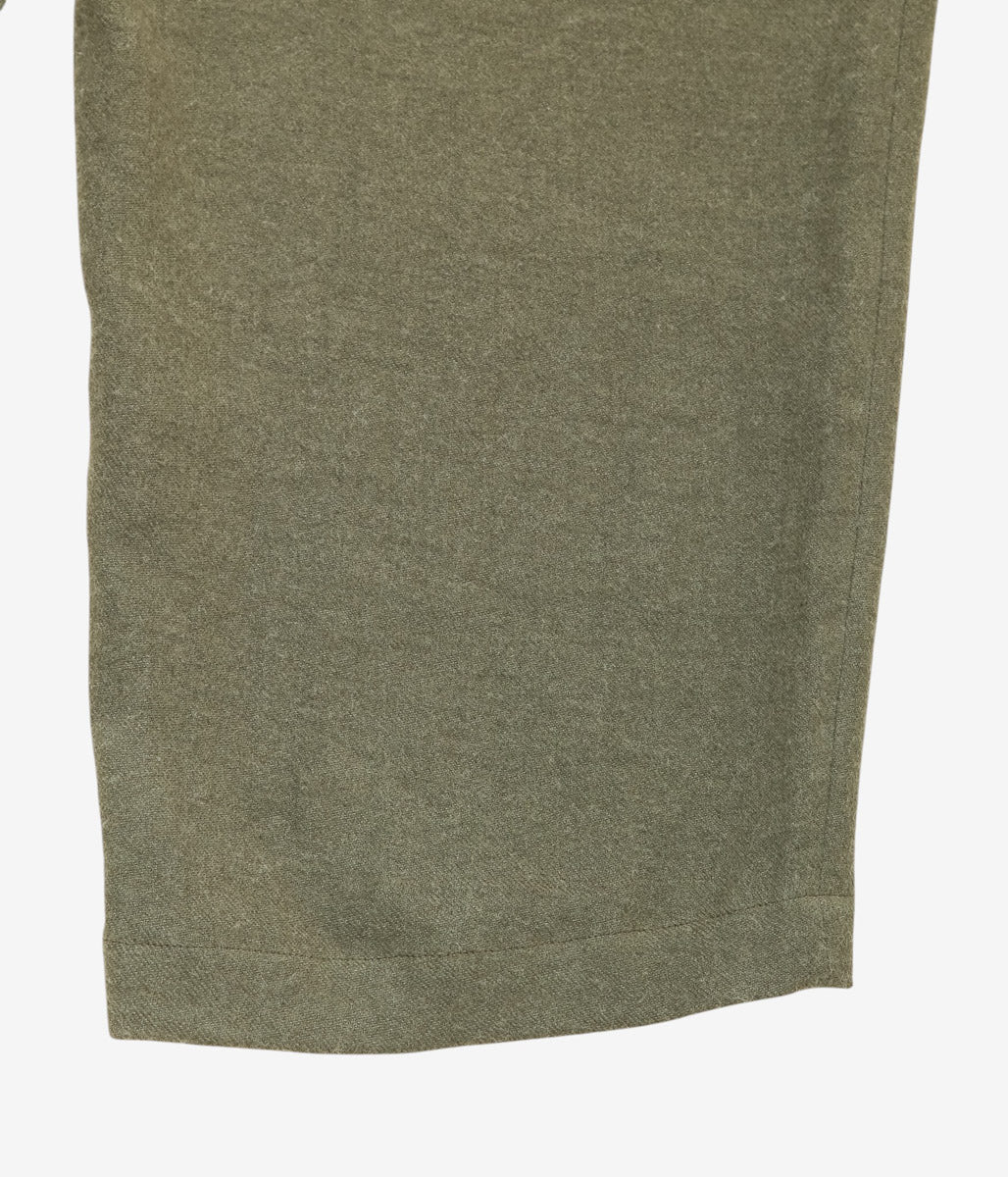 GORSCH ''BRUSHED RAMIE LINEN WOOL EASY TROUSERS'' (KHAKI)