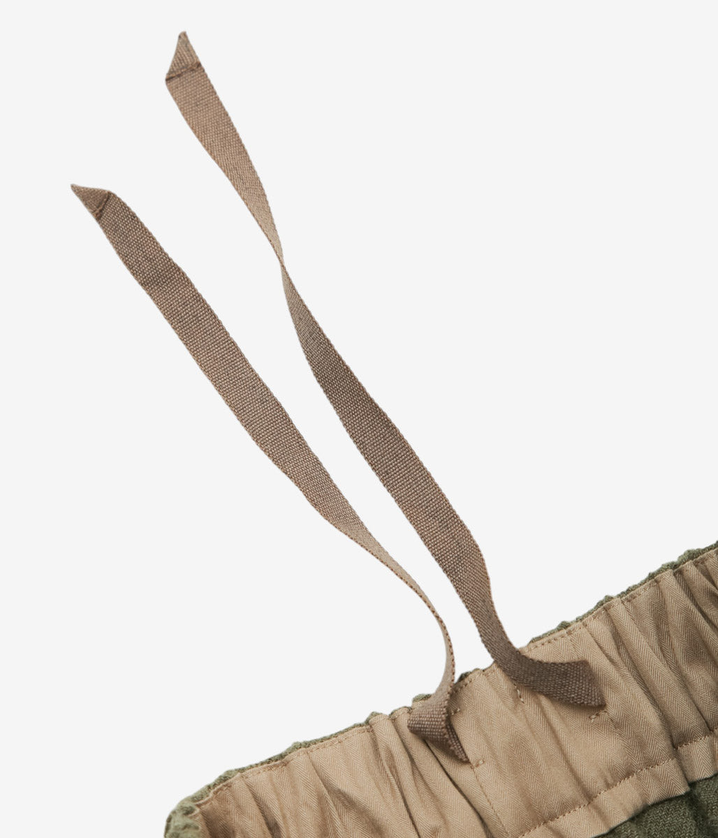 GORSCH ''BRUSHED RAMIE LINEN WOOL EASY TROUSERS'' (KHAKI)