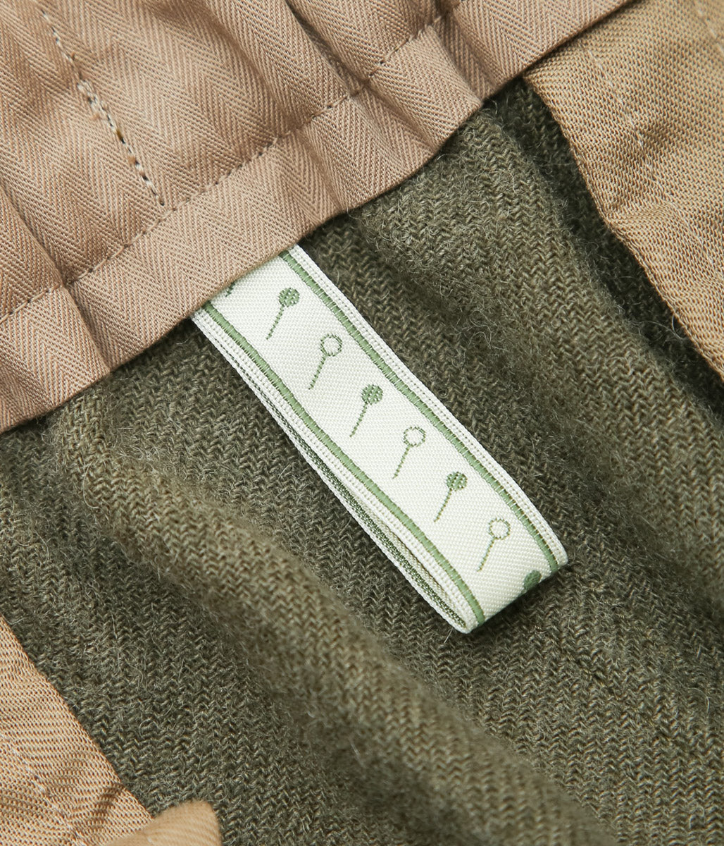 GORSCH ''BRUSHED RAMIE LINEN WOOL EASY TROUSERS'' (KHAKI)