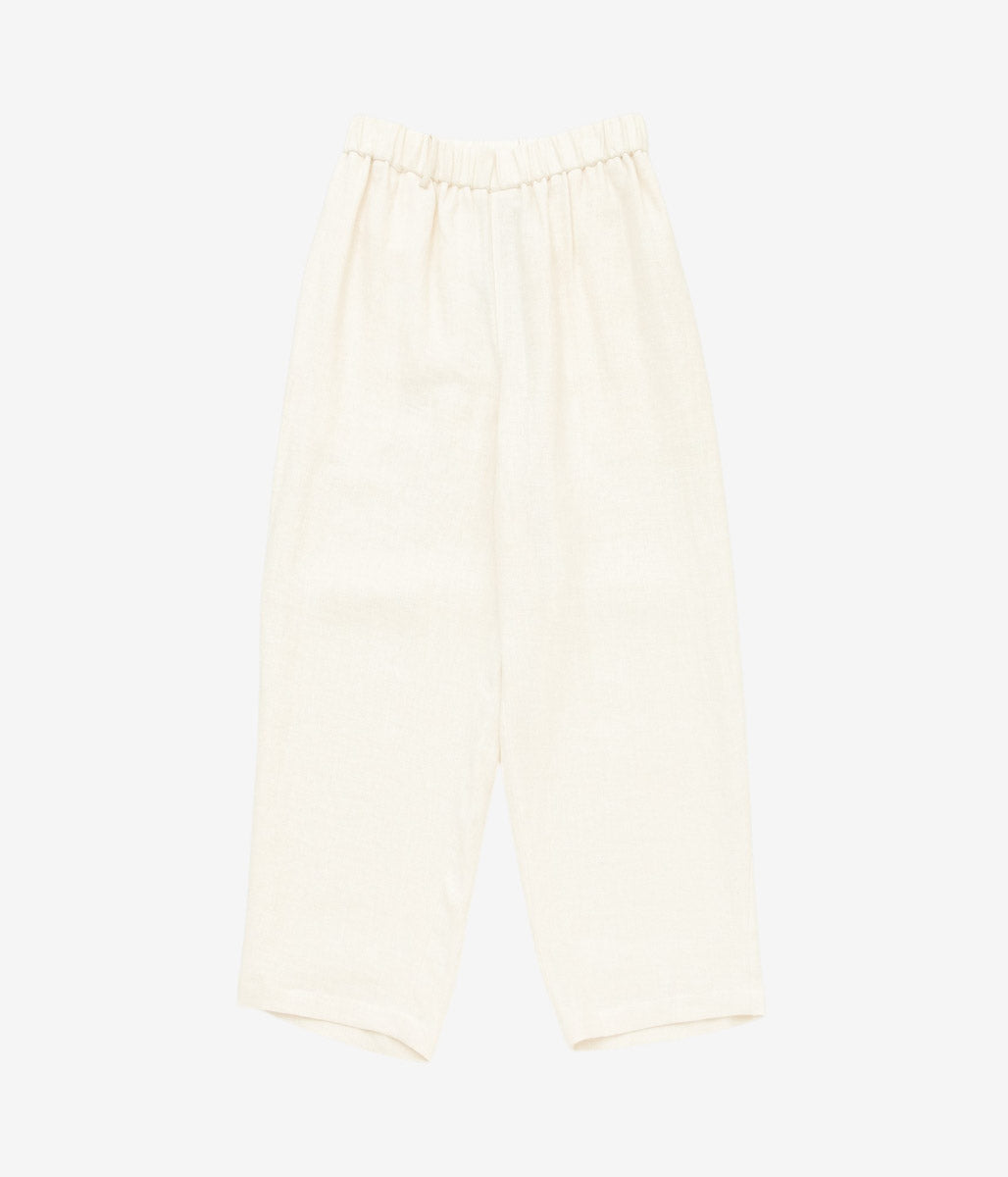 GORSCH ''BRUSHED RAMIE LINEN WOOL EASY TROUSERS'' (OFF WHITE)