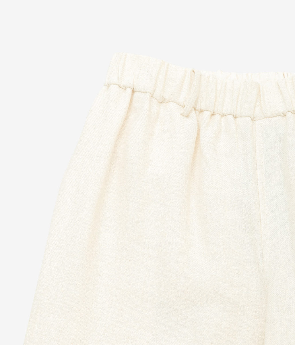 GORSCH ''BRUSHED RAMIE LINEN WOOL EASY TROUSERS'' (OFF WHITE)