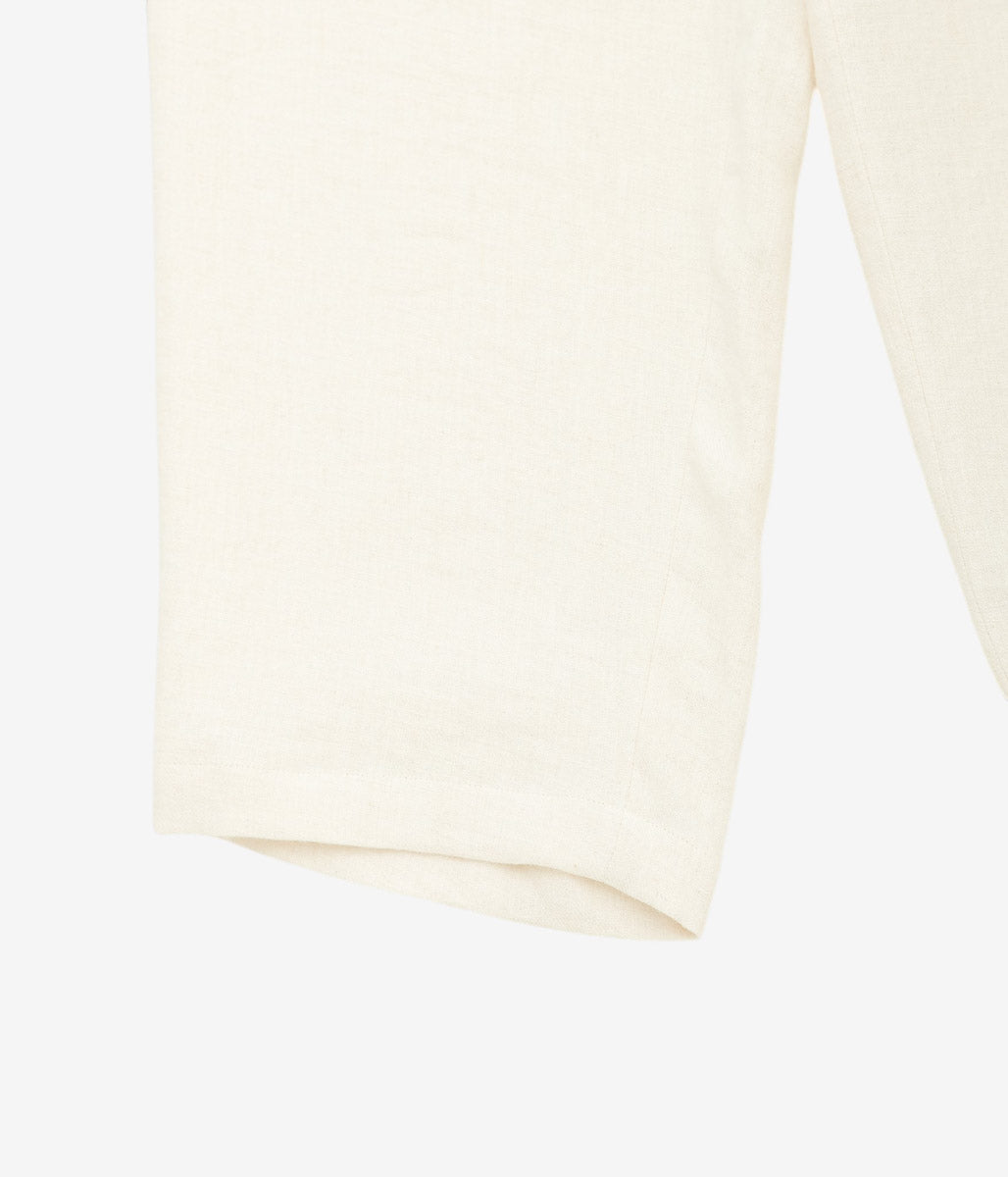 GORSCH ''BRUSHED RAMIE LINEN WOOL EASY TROUSERS'' (OFF WHITE)
