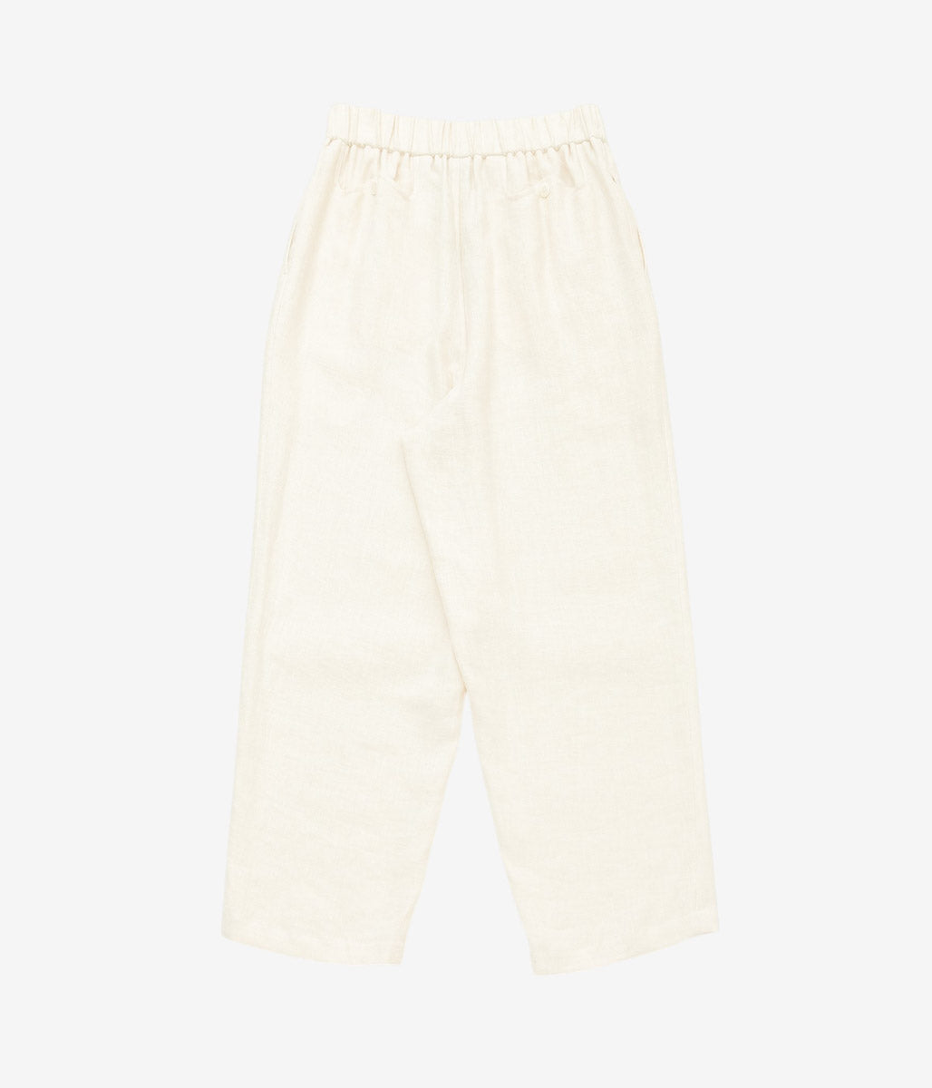 GORSCH ''BRUSHED RAMIE LINEN WOOL EASY TROUSERS'' (OFF WHITE)