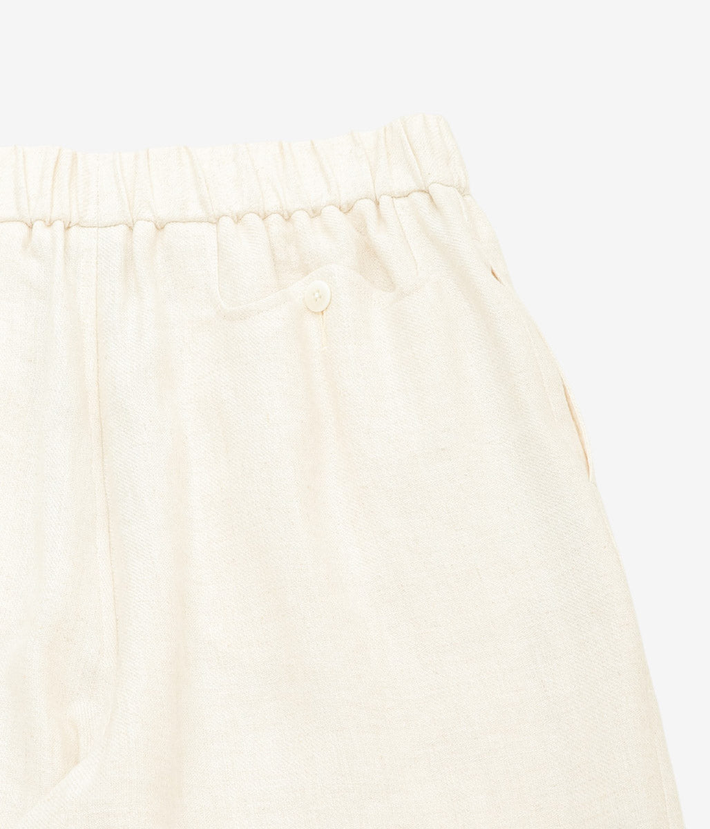 GORSCH ''BRUSHED RAMIE LINEN WOOL EASY TROUSERS'' (OFF WHITE)