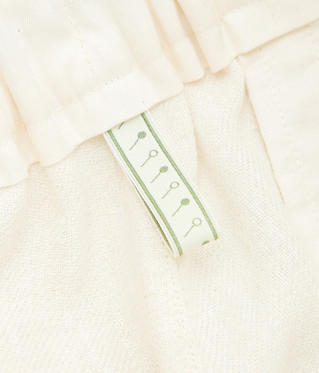 GORSCH ''BRUSHED RAMIE LINEN WOOL EASY TROUSERS'' (OFF WHITE)